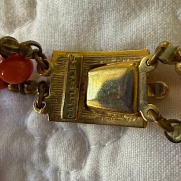 1970’s  Woven Castlecliff necklace with Graduated & articulated Floral  Pe - Picture 6 of 6